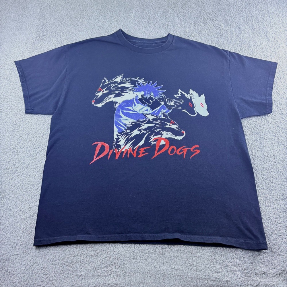 Jujutsu Kaisen Divine Dogs Graphic Tee Mens XL Black Megumi Fushiguro Anime